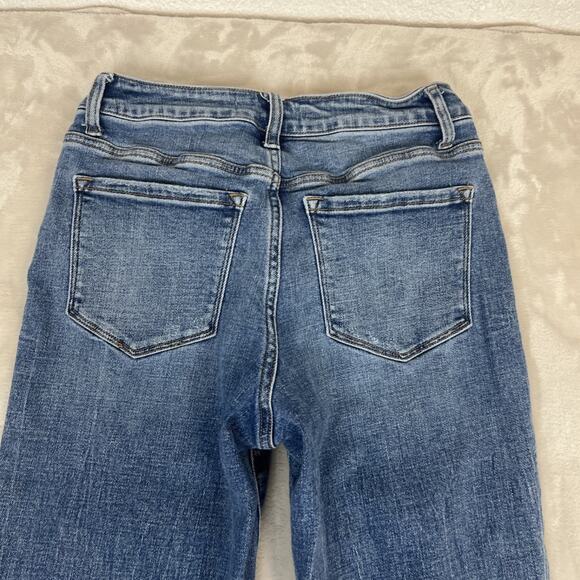 Flying Monkey Jeans Womens 26 Blue Denim Distressed High Rise Straight Stretch - Picture 12 of 13